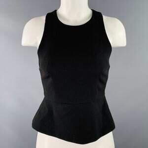 N/NICHOLAS Size 2 Black Polyester Back Corset Lace-Up Vest